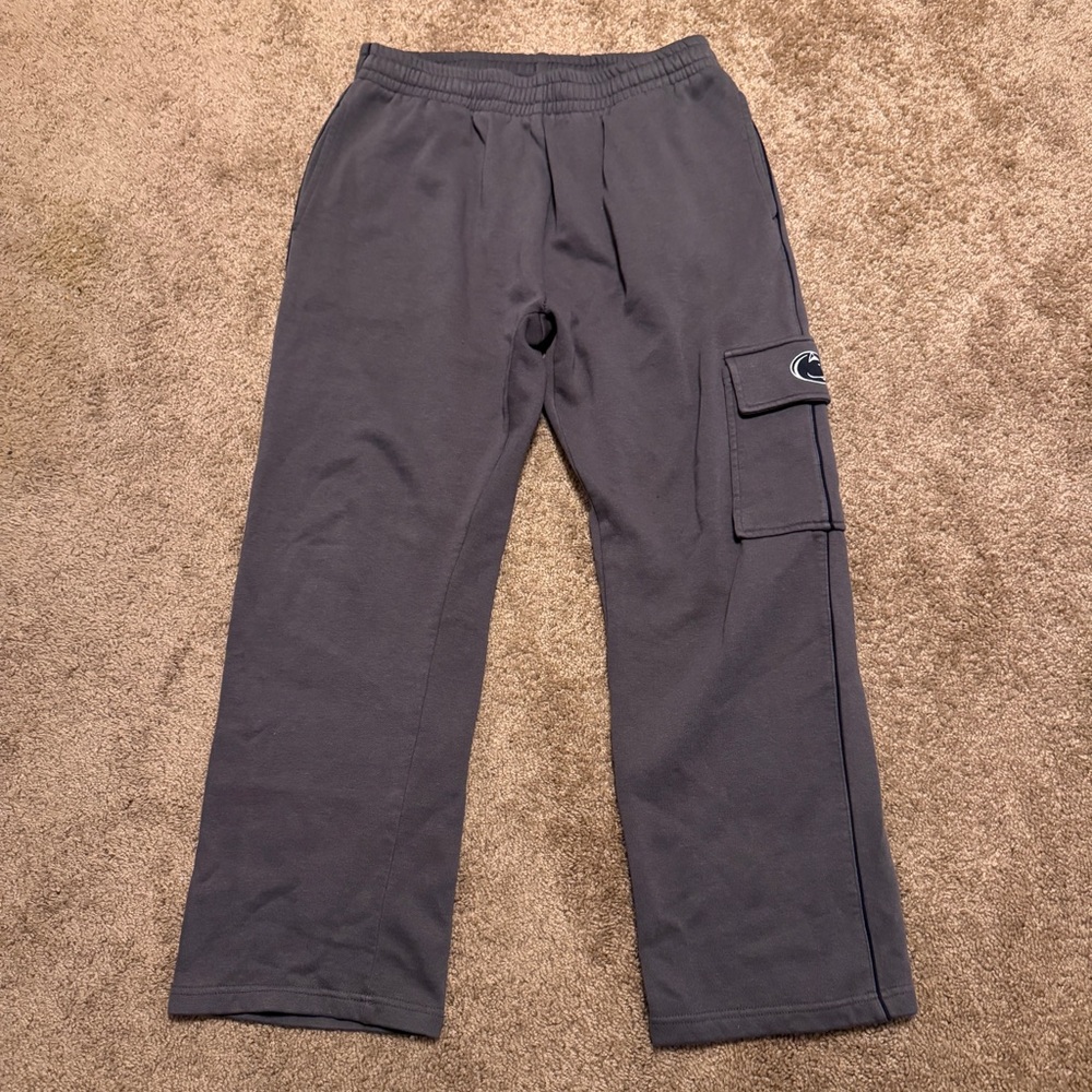 Penn State Nittany Lions Sweatpants Mens Large Gray Straight Leg Cargo Pocket